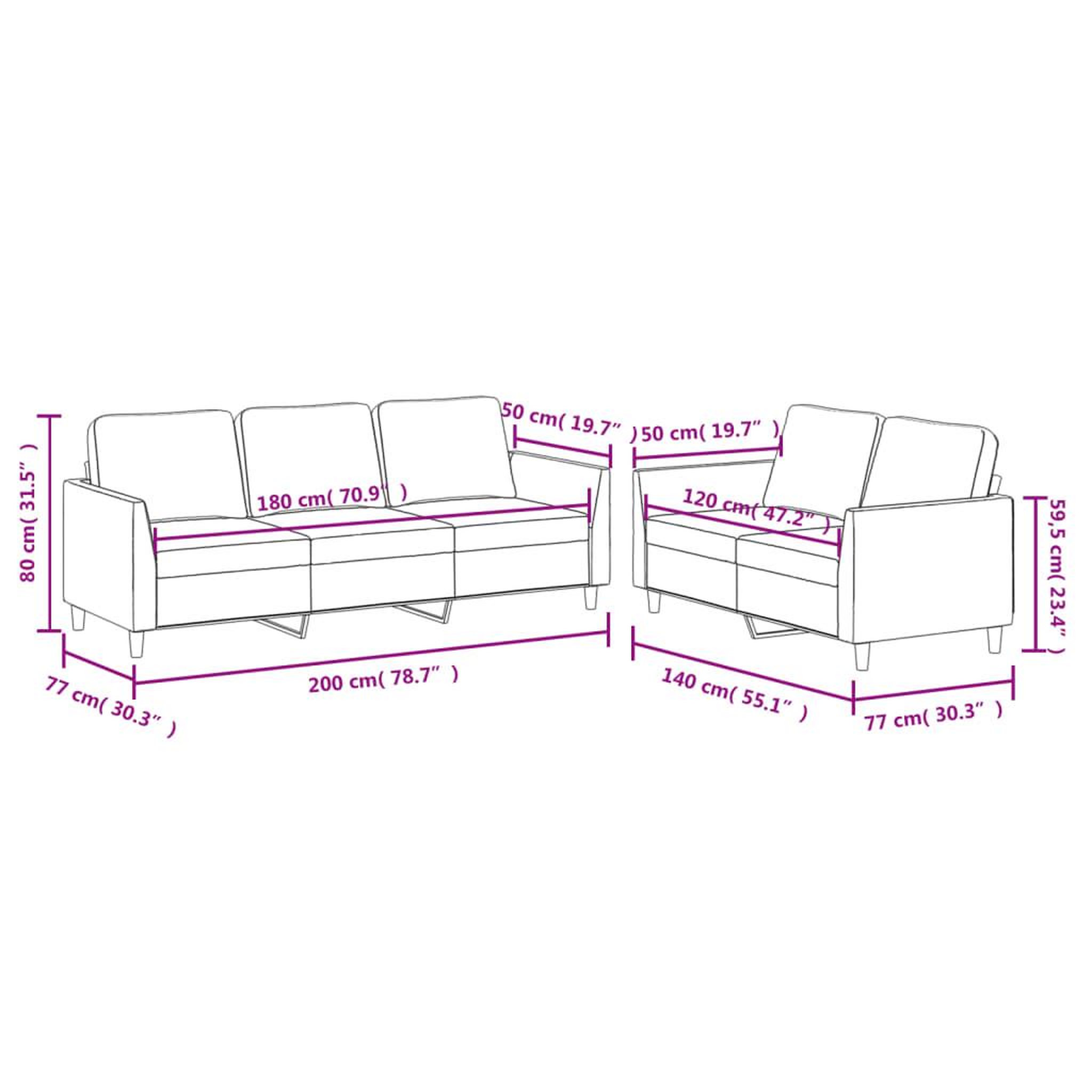 Voir la diapositive 6 : VIDAXL Ensemble de canapes 2 pcs avec coussins Noir Similicuir