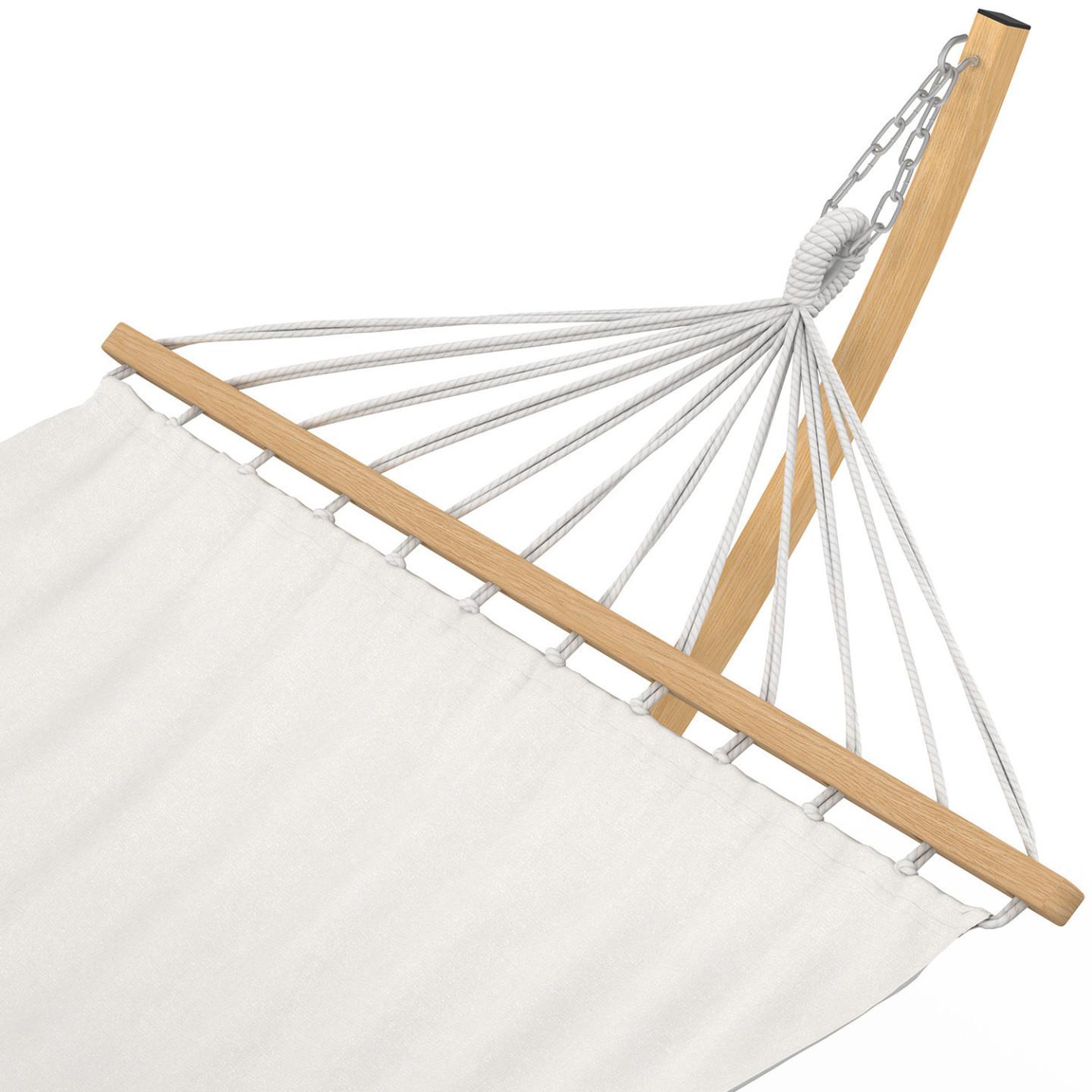 Voir la diapositive 5 : ID MARKET Hamac xl avec support métal effet bois et toile écrue