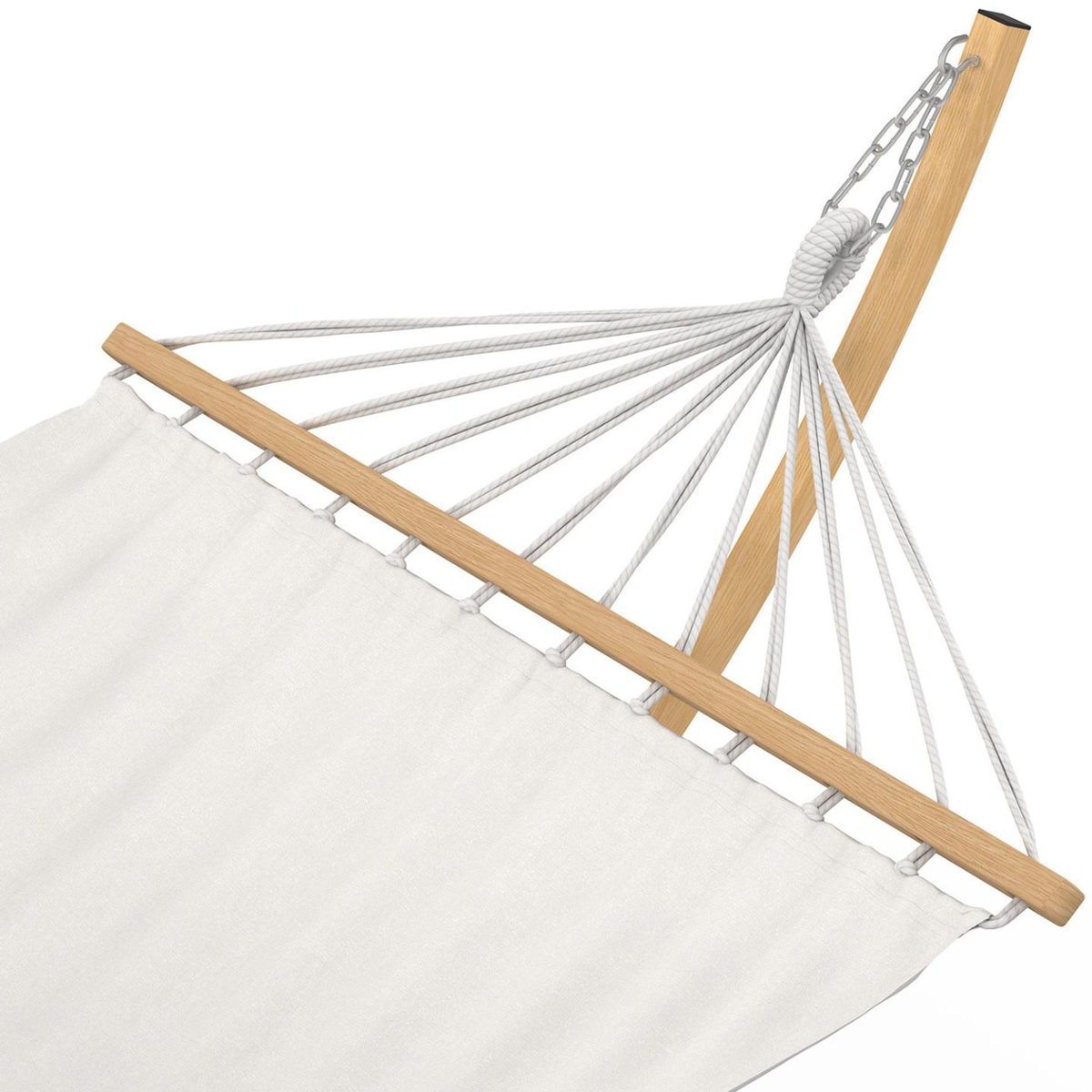 ID MARKET Hamac XL avec support métal effet bois et toile écrue