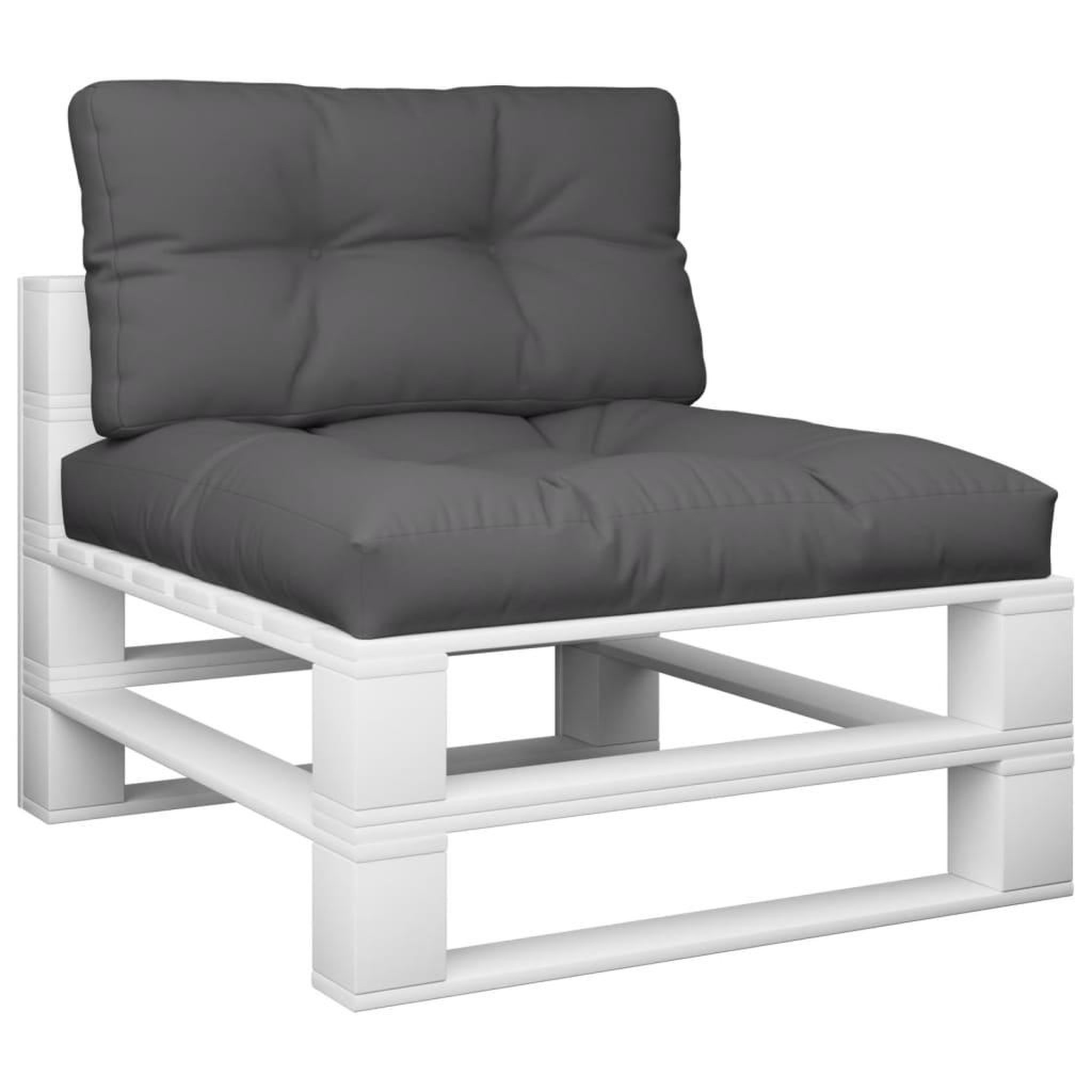 Voir la diapositive 3 : VIDAXL Coussins de palette lot de 2 anthracite tissu