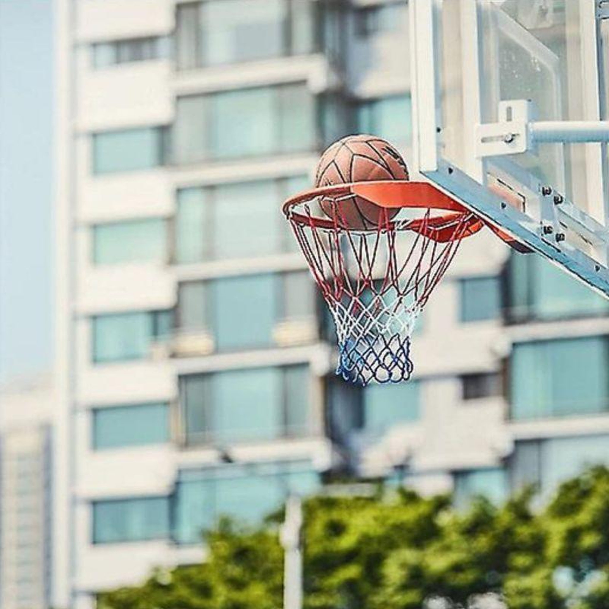 Voir la diapositive 2 : BUMBER Lot de 2 filets de panier de basket-ball - Rouge, blanc, bleu - Adaptabilité universelle et Installation facile