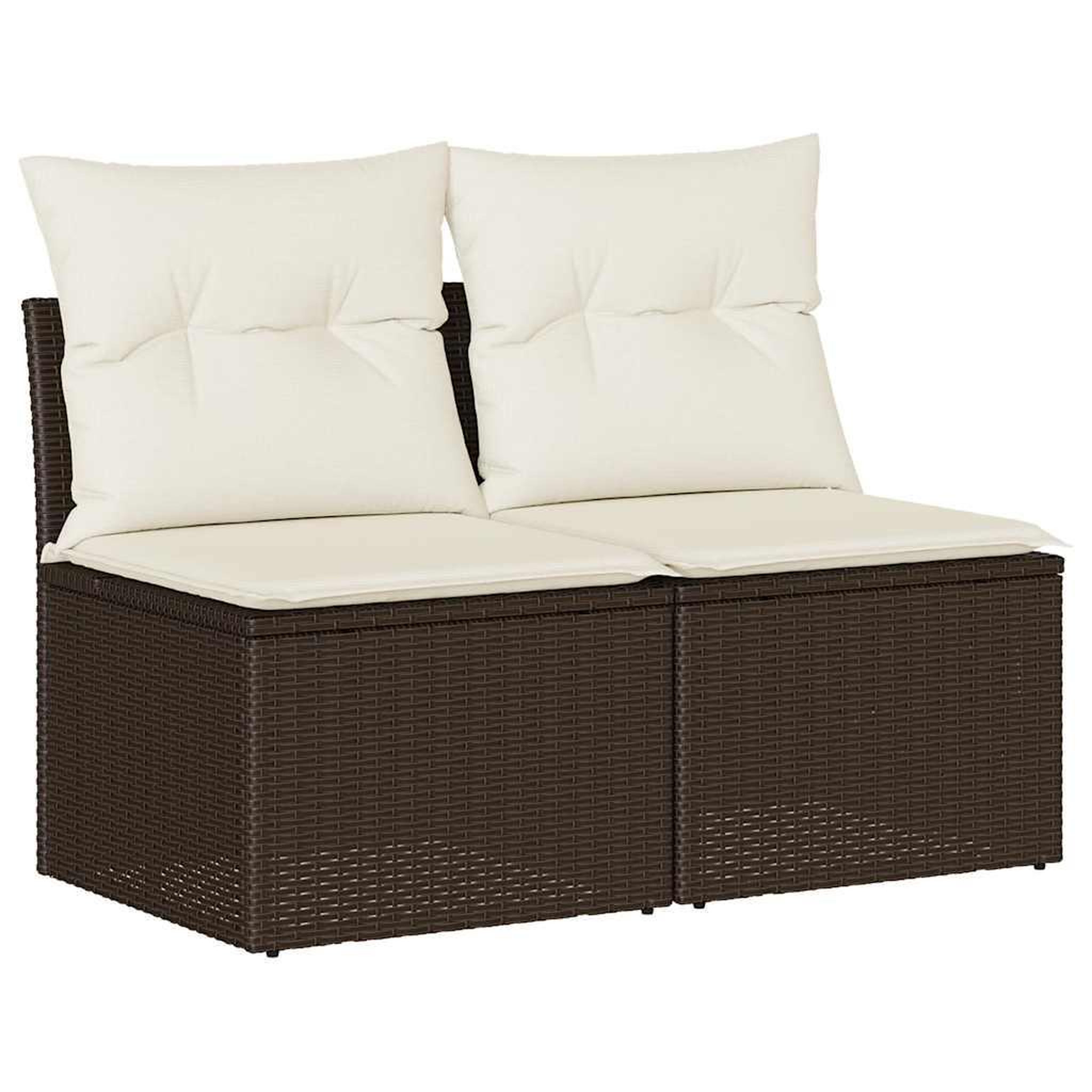 Voir la diapositive 2 : VIDAXL Salon de jardin avec coussins 2pcs marron resine tressee acacia