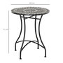 Voir la diapositive 3 : OUTSUNNY Table ronde style fer forgé bistro plateau mosaïque motif rose des vents métal époxy anticorrosion noir céramique