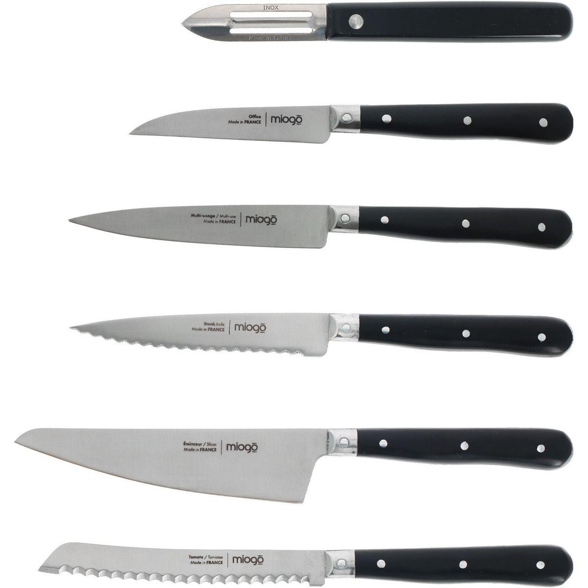Voir la diapositive 5 : MIOGO Couteau office 8 cm pleine soie