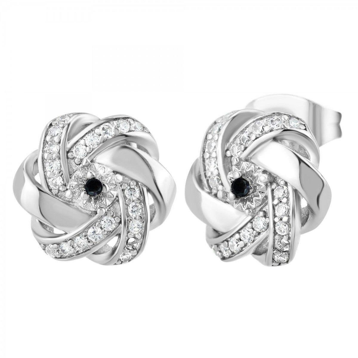 SC CRYSTAL Boucles d'oreilles par SC Crystal ornées d'un véritable diamant noir