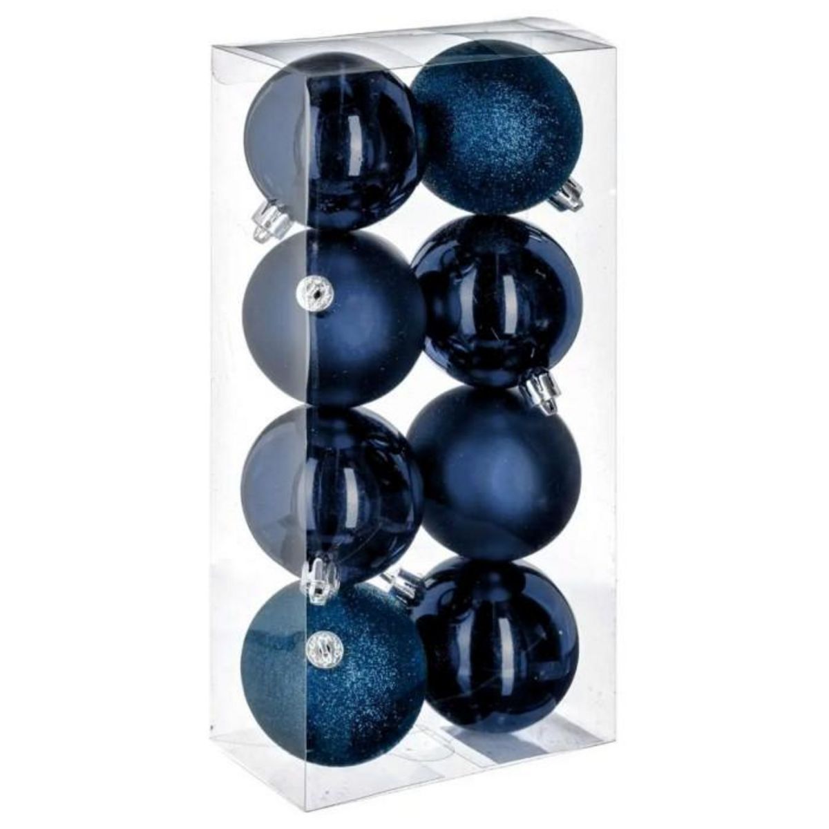 ATMOSPHERA Lot de 8 Boules de Noël  Colorama  7cm Bleu Nuit