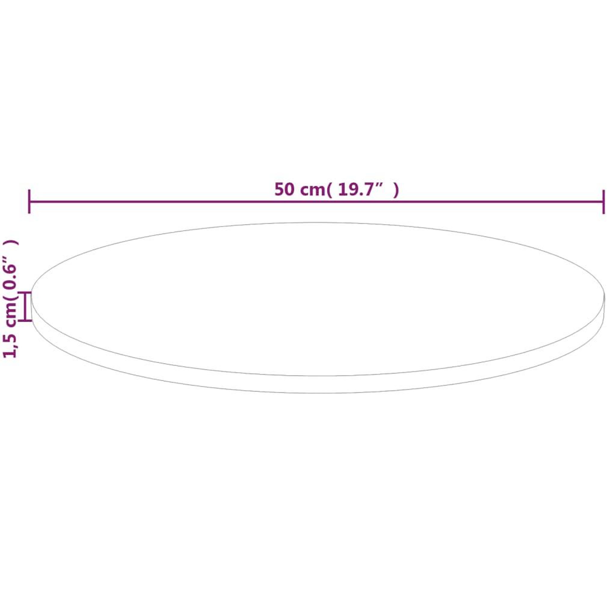 Voir la diapositive 5 : VIDAXL Dessus de table rond Ø50x1,5 cm Bois de chene massif non traite