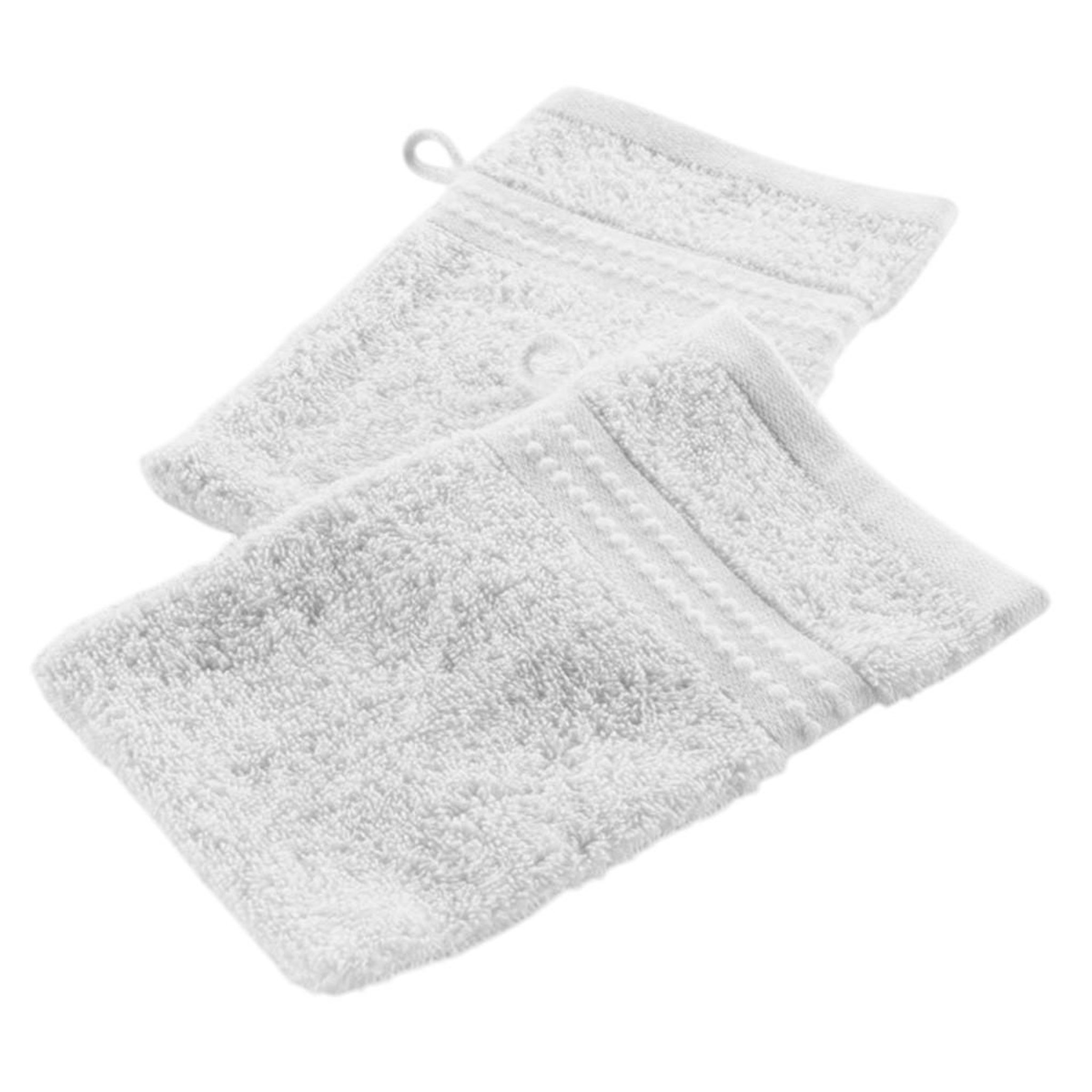 Douceur d'Intérieur Lot de 2 gants de toilette  excellence  15x21cm neige