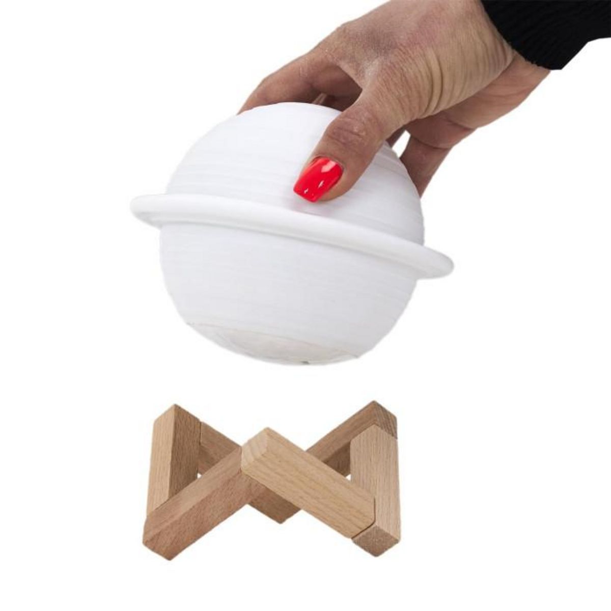 Paris Prix Lampe à Poser Tactile  Saturne  14cm Blanc