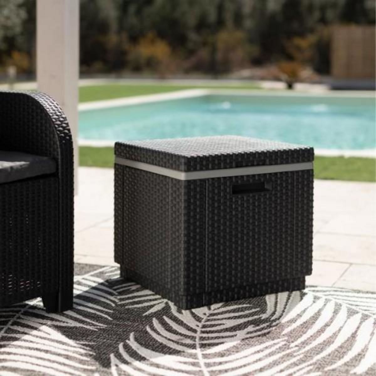 ALLIBERT by KETER Table Keter Glaciere Ice Cube Graphite 405981