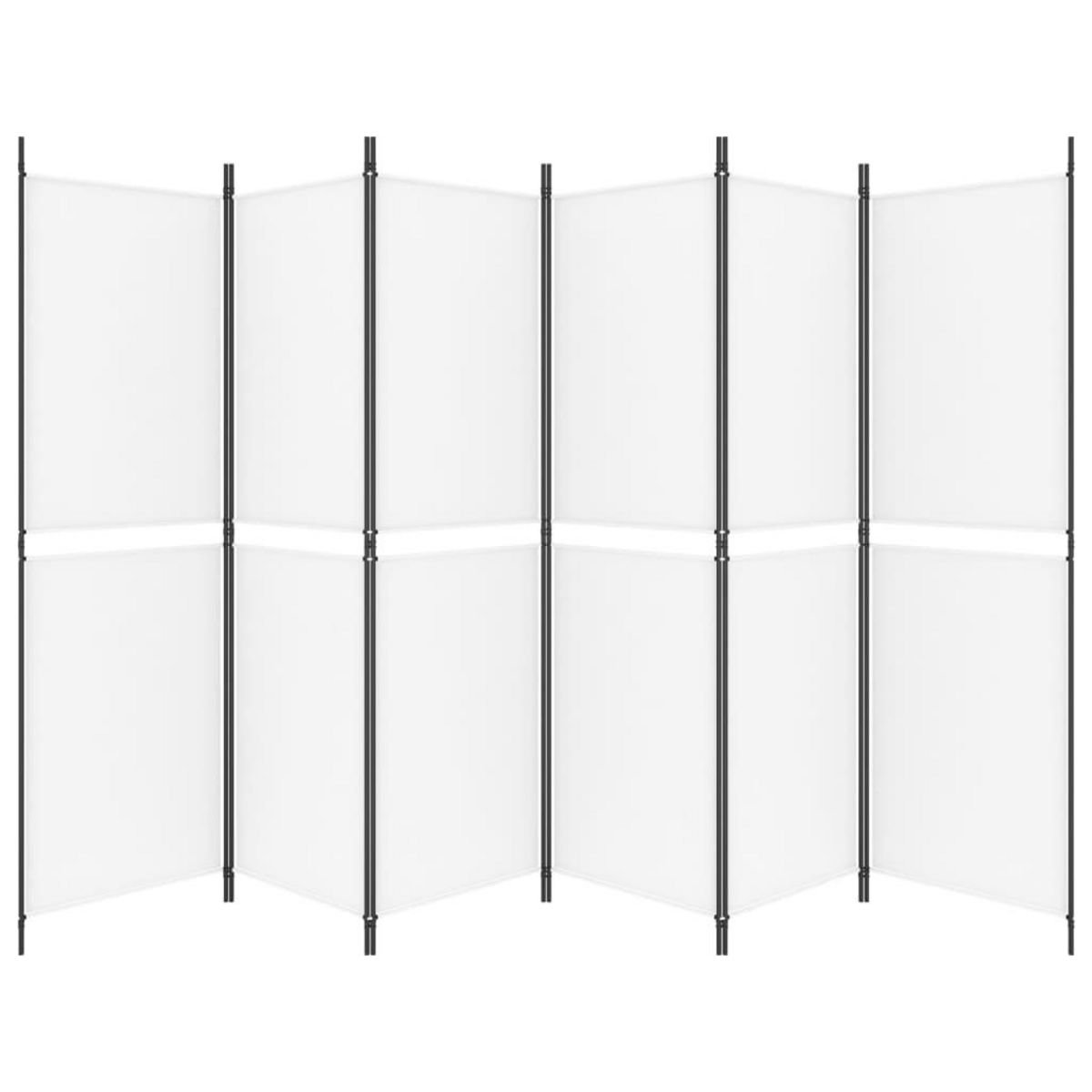 VIDAXL Cloison de separation 6 panneaux Blanc 300x180 cm Tissu