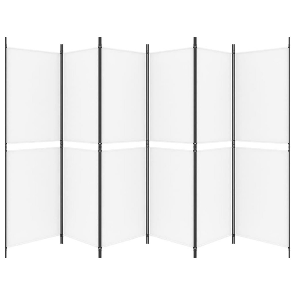 VIDAXL Cloison de separation 6 panneaux Blanc 300x180 cm Tissu