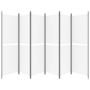 Voir la diapositive 4 : VIDAXL Cloison de separation 6 panneaux Blanc 300x180 cm Tissu
