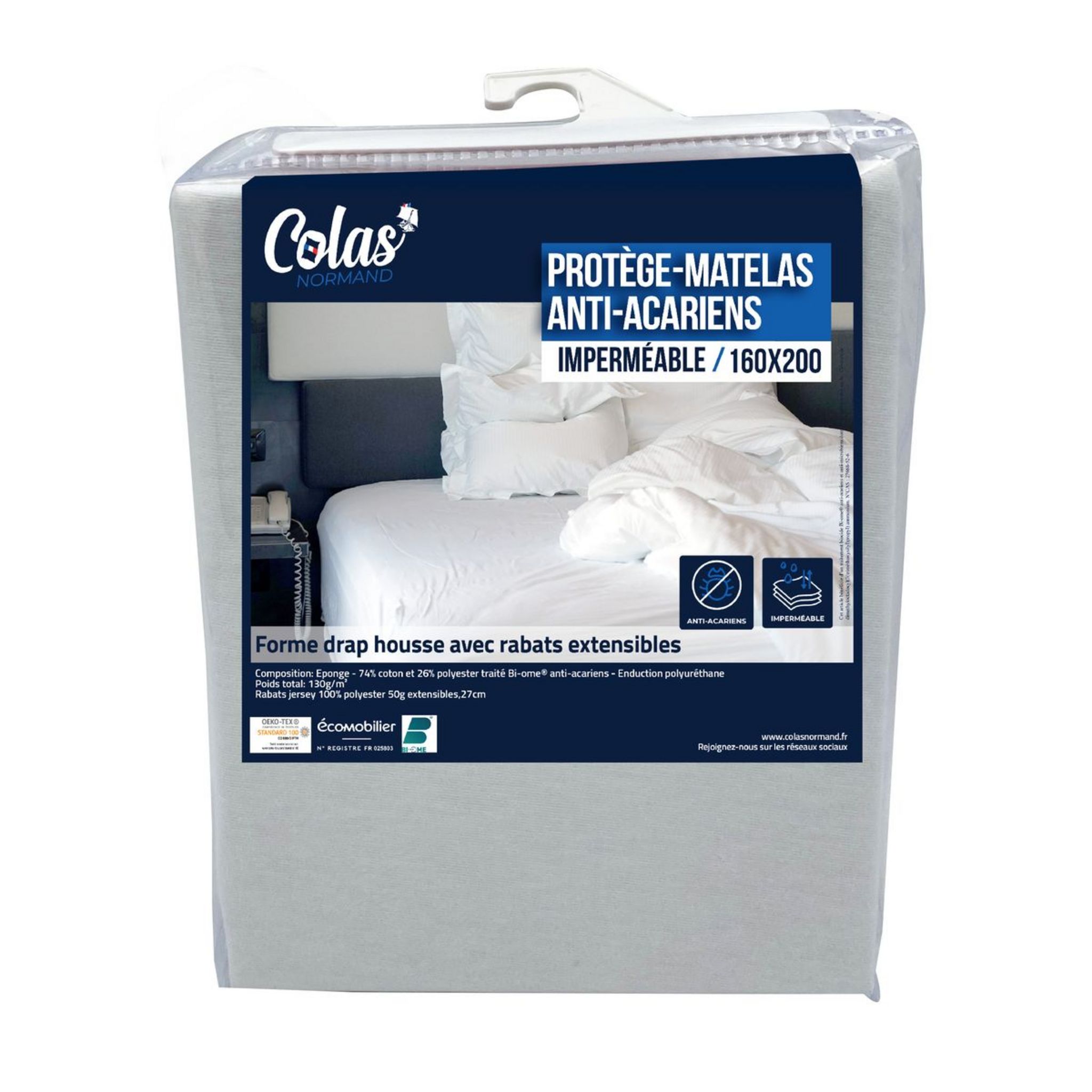 Housse de couette percale de coton (280 x 240 cm) Cali Blanche - Linge