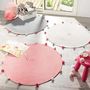 Voir la diapositive 3 : Paris Prix Tapis Rond Enfant  Pompomparty  90cm Rose Dragée