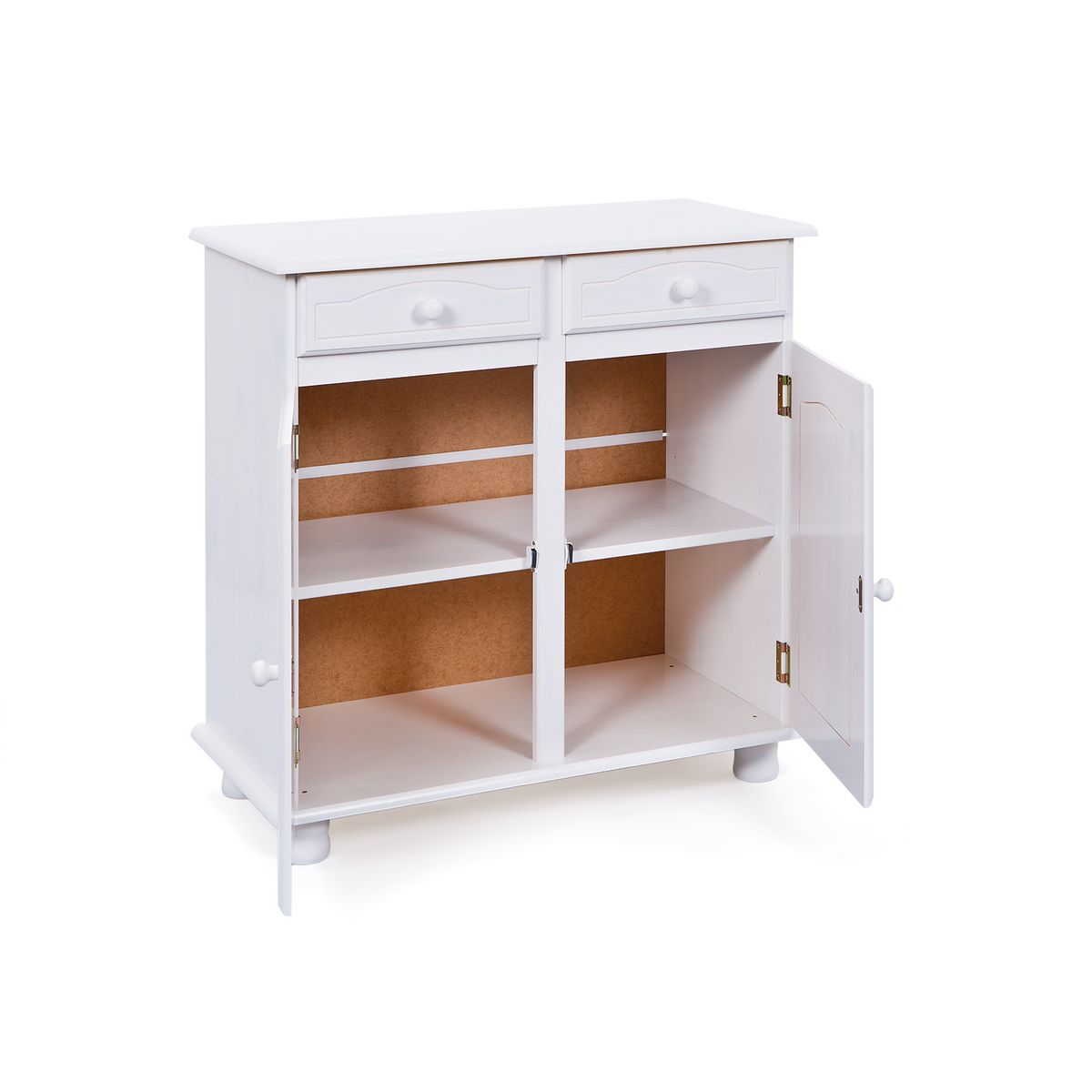 Buffet bas pin massif blanc - LUIS