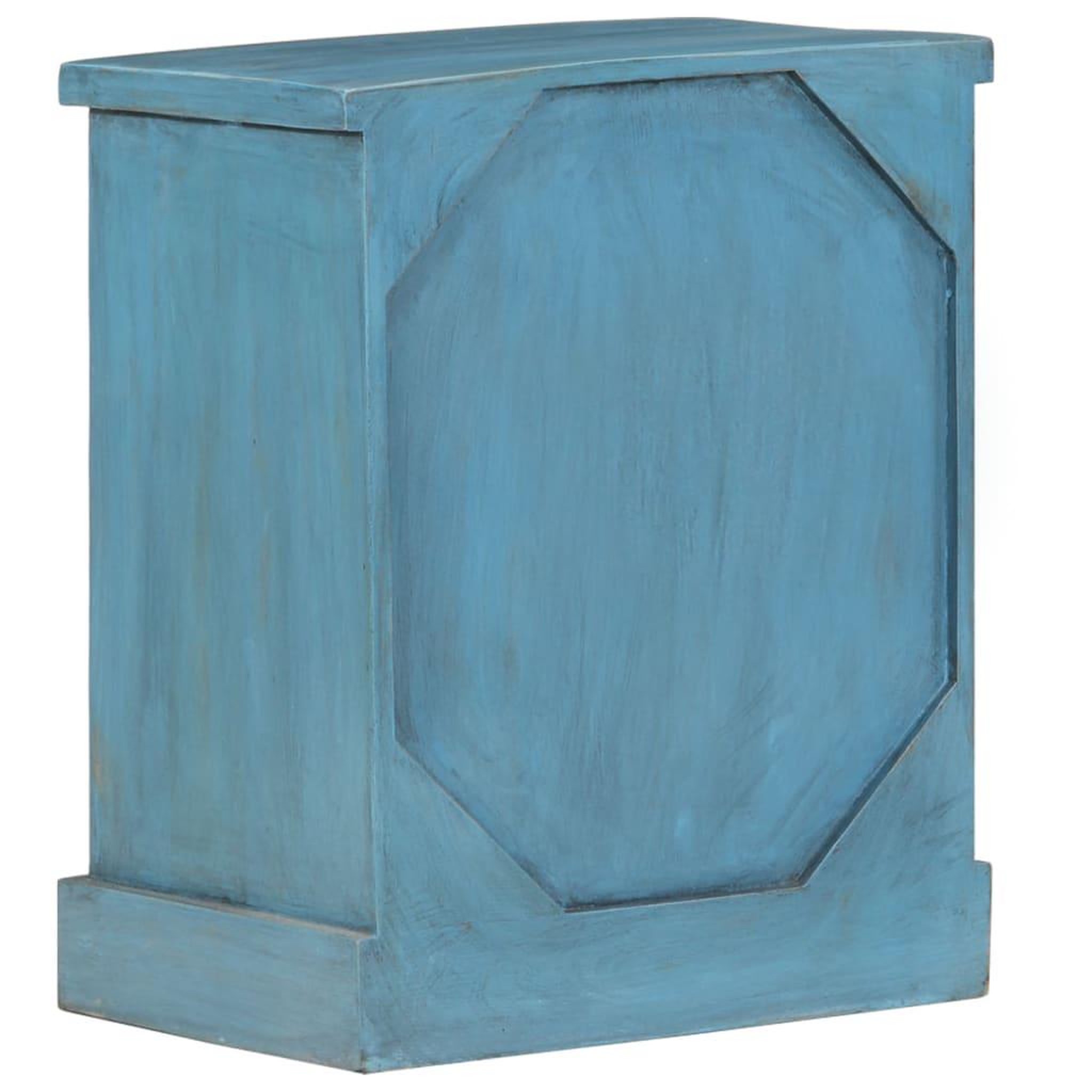 Voir la diapositive 5 : VIDAXL Table de chevet bois de manguier massif 40x30x50 cm bleu