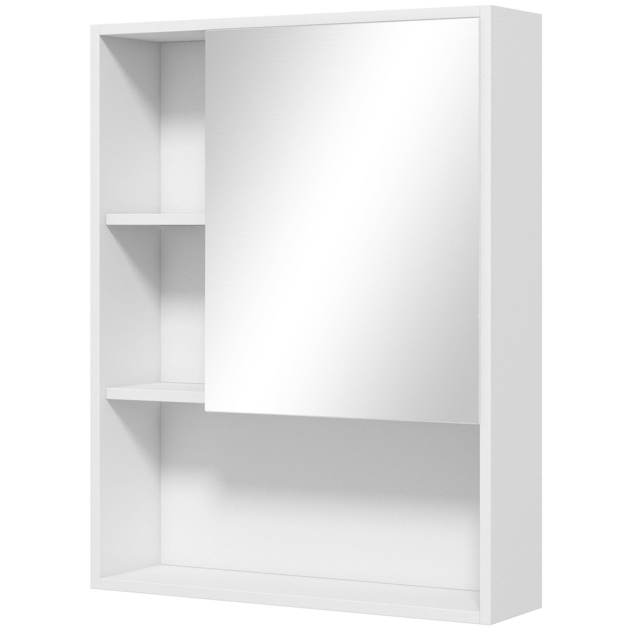 Voir la diapositive 5 : HOMCOM Armoire murale miroir salle de bain porte étagère 3 niches 60 x 15 x 76 cm