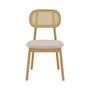 Voir la diapositive 3 : Rendez vous déco Lot de 2 chaises en bois clair, tissu beige et rotin synthétique - Maria