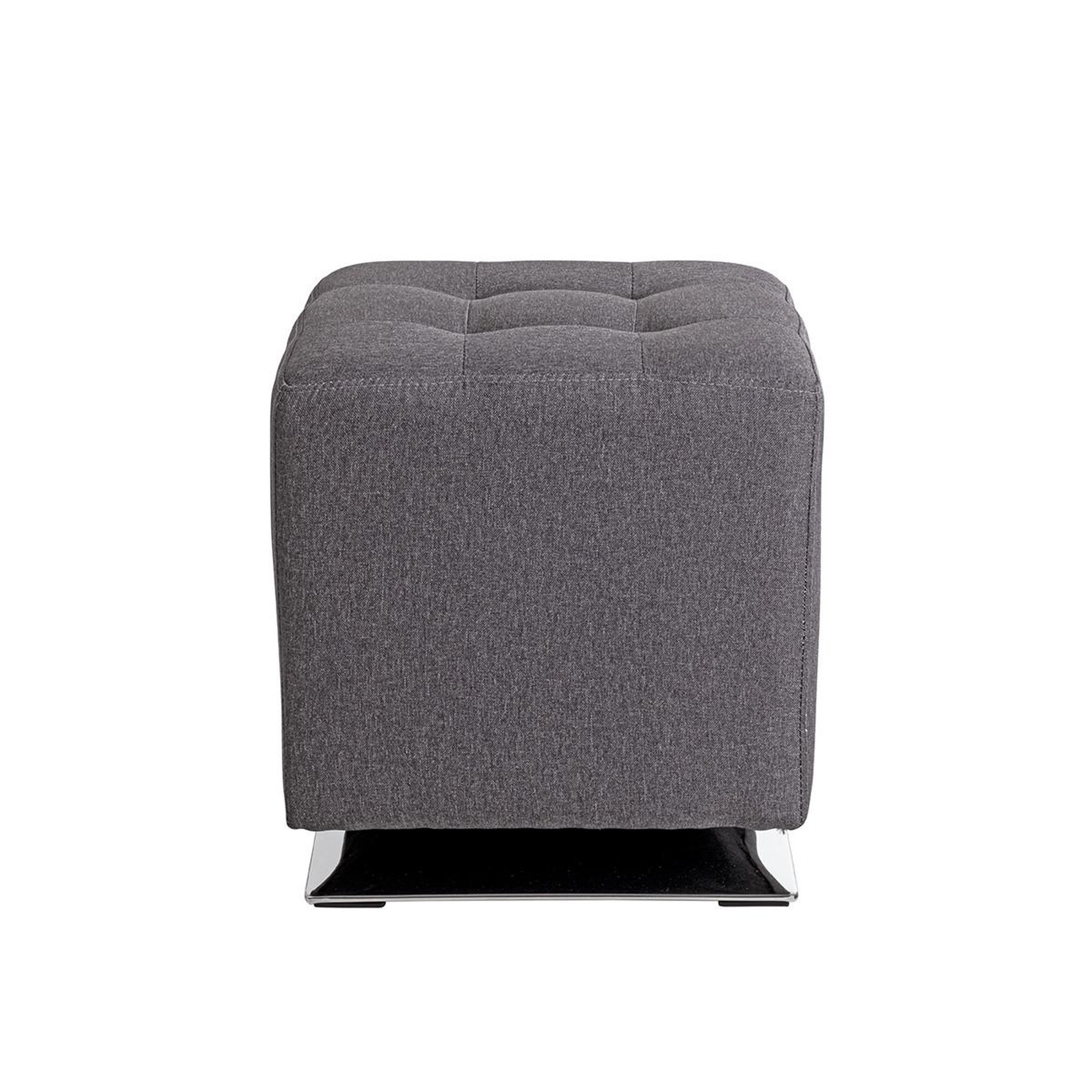 Voir la diapositive 2 : Paris Prix Pouf capitonné carré  beto  43cm anthracite