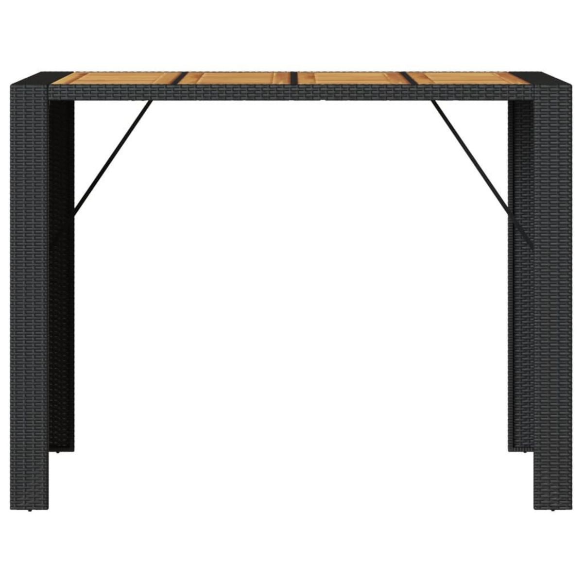 VIDAXL Table de bar de jardin et dessus en bois acacia resine tressee