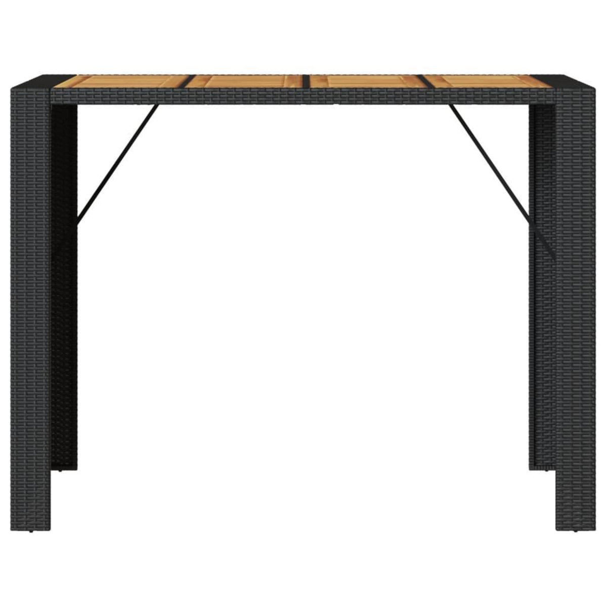 VIDAXL Table de bar de jardin et dessus en bois acacia resine tressee