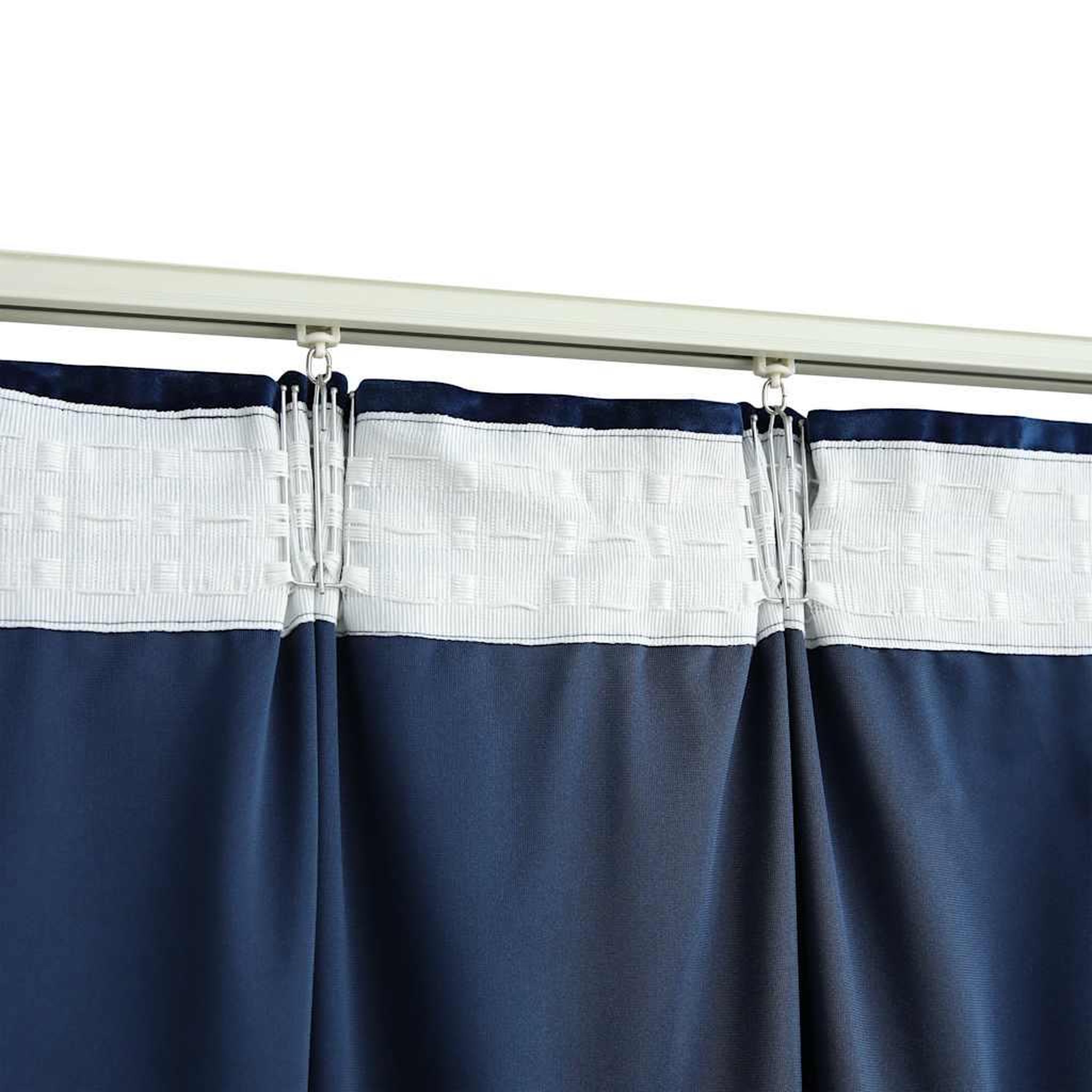 Voir la diapositive 4 : VIDAXL Rideau occultant avec crochets Velours Bleu fonce 290x245 cm