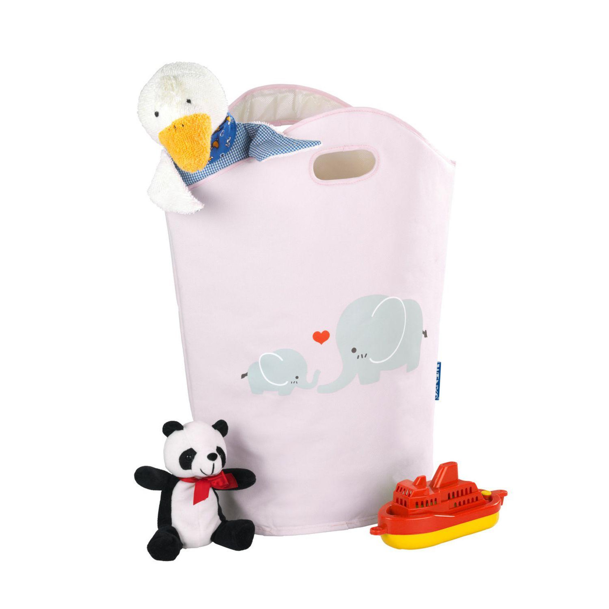 Voir la diapositive 3 : Wenko Panier à linge enfant Elli - 40 x H. 52 cm - Rose
