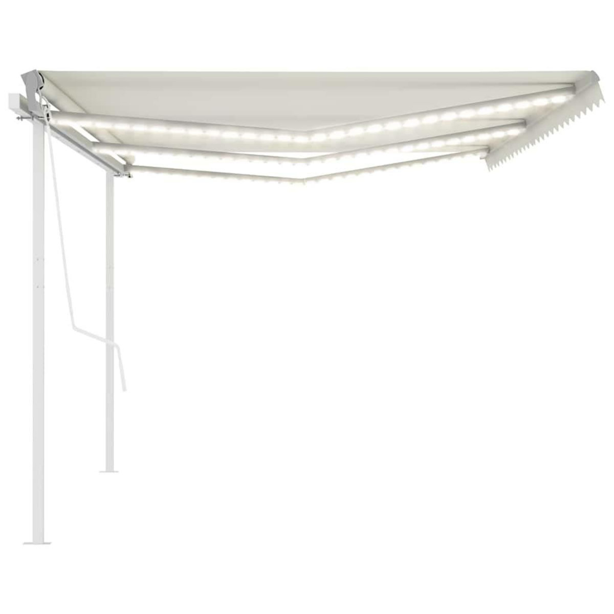 VIDAXL Auvent automatique capteur de vent/LED 6x3 m Creme