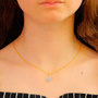 Voir la diapositive 2 : L'ATELIER D'AZUR Collier - Pendentif Or Jaune et Zirconiums - Motif Fleur - Chaine Dorée