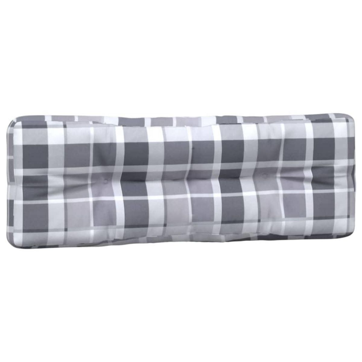 VIDAXL Coussins de palette lot de 3 motif a carreaux gris tissu