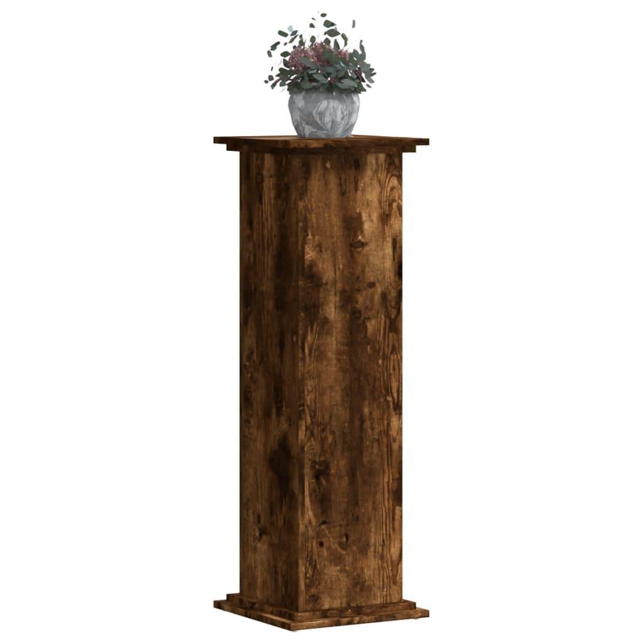 Voir la diapositive 3 : VIDAXL Support pour plantes chene fume 33x33x100 cm bois d'ingenierie