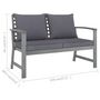 Voir la diapositive 6 : VIDAXL Banc de jardin 120cm et coussin gris fonce Bois solide d'acacia