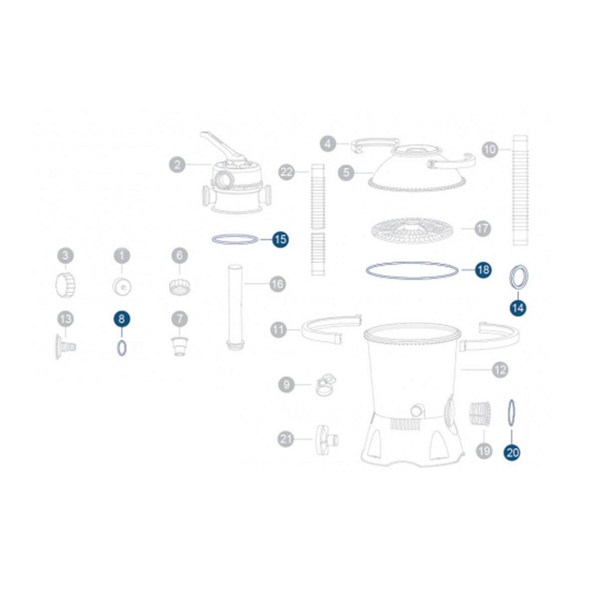 BESTWAY Lot de joints pour filtres à sable 3,028 m³/h - Bestway