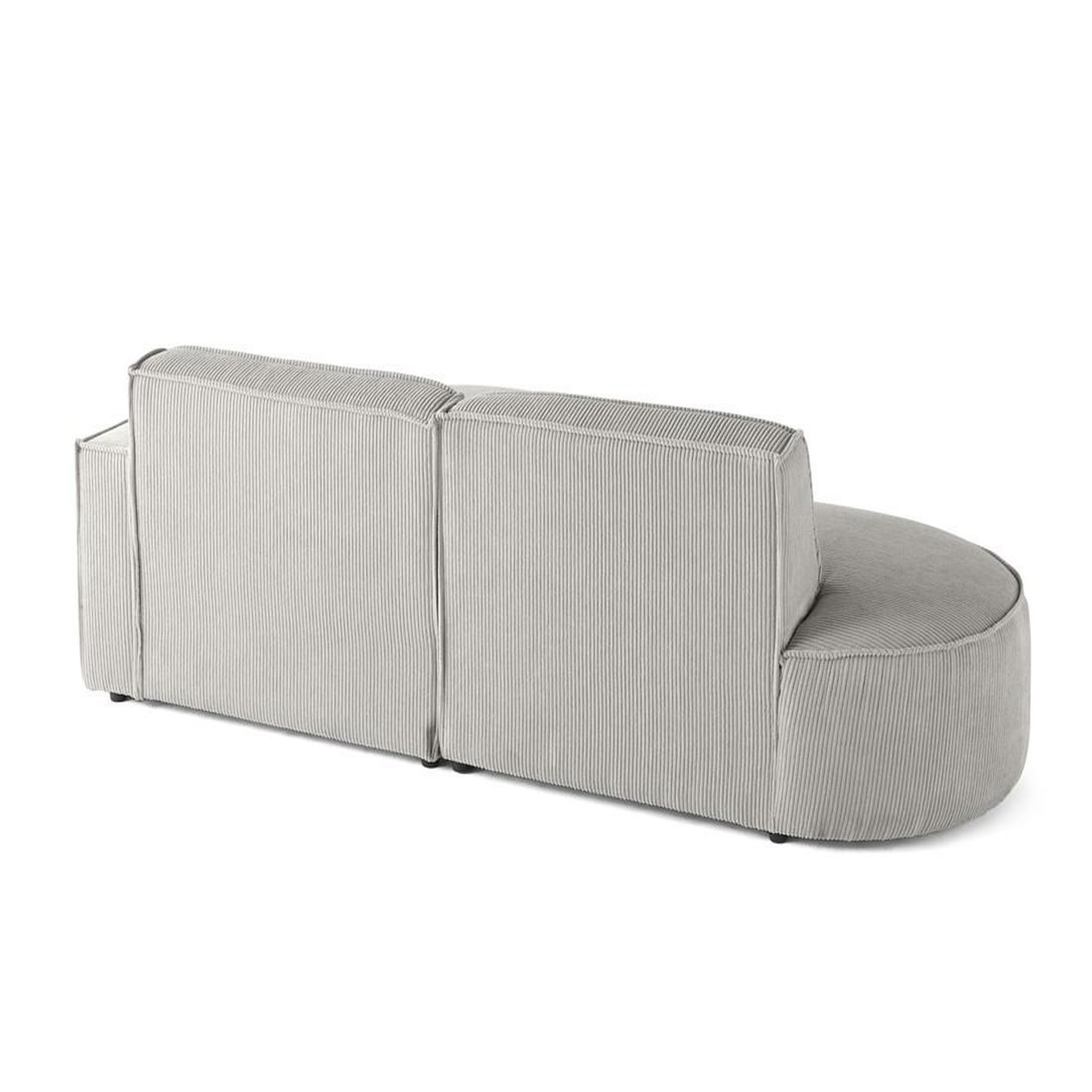 Voir la diapositive 6 : LISA DESIGN Spiaggia - canapé d'angle droit - forme arrondie - 4 places - en velours côtelé