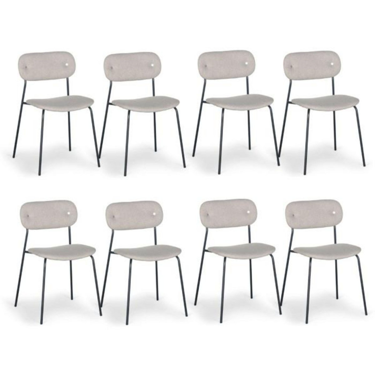 Paris Prix Lot de 8 Chaises Design  Tyler  80cm Beige