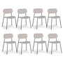 Voir la diapositive 1 : Paris Prix Lot de 8 Chaises Design  Tyler  80cm Beige