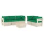 Voir la diapositive 2 : VIDAXL Salon de jardin palette 6 pcs avec coussins bois d'epicea