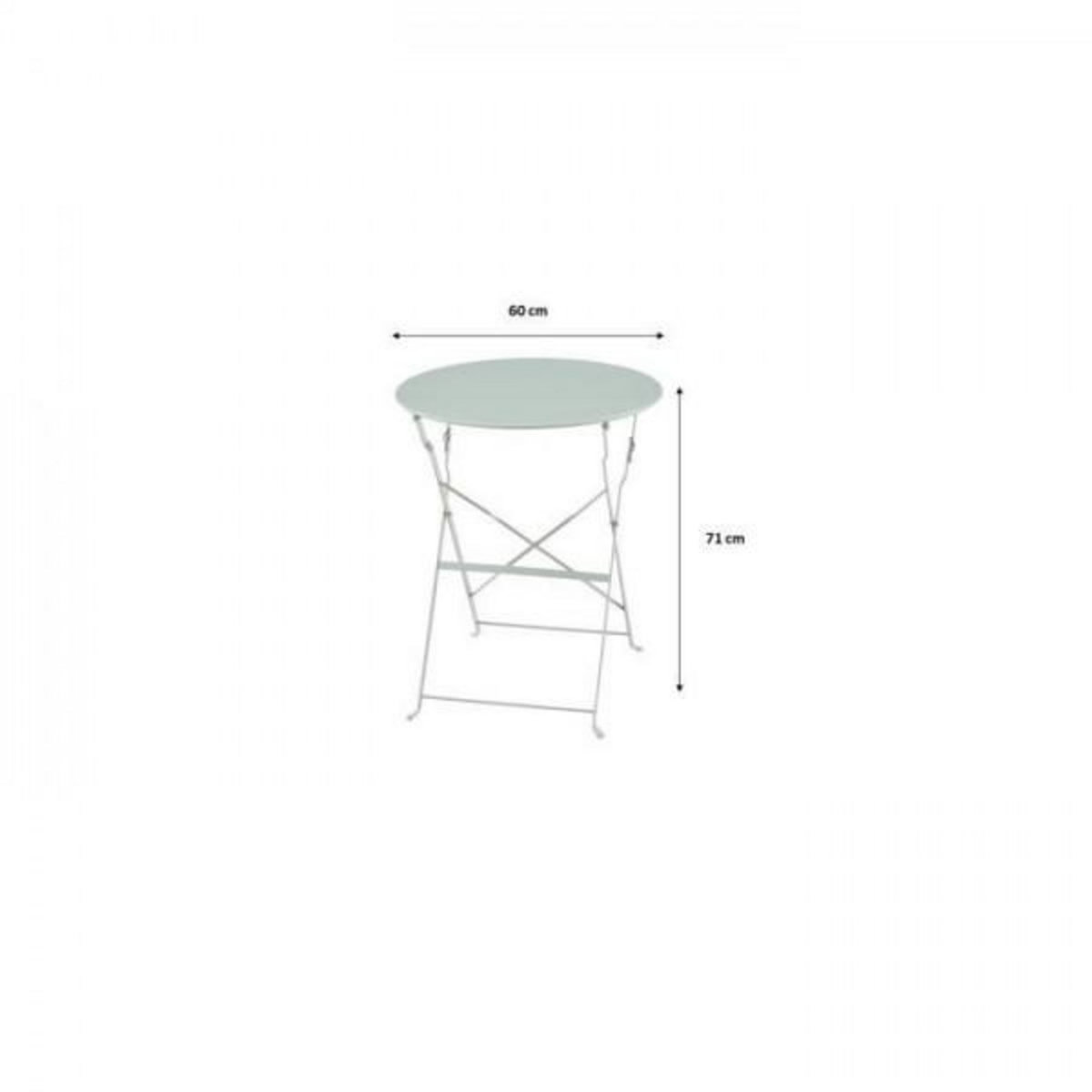 MARKET24 Set bistrot 2 personnes - Table ronde 60 cm avec 2 chaises - Acier thermolaqué - Vert