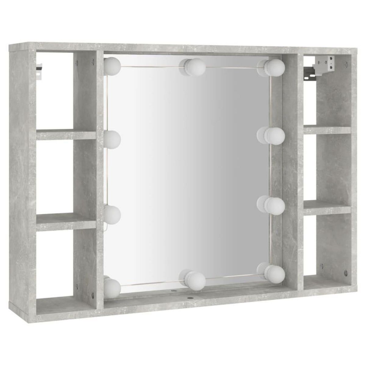 VIDAXL Armoire a miroir avec LED Gris beton 76x15x55 cm