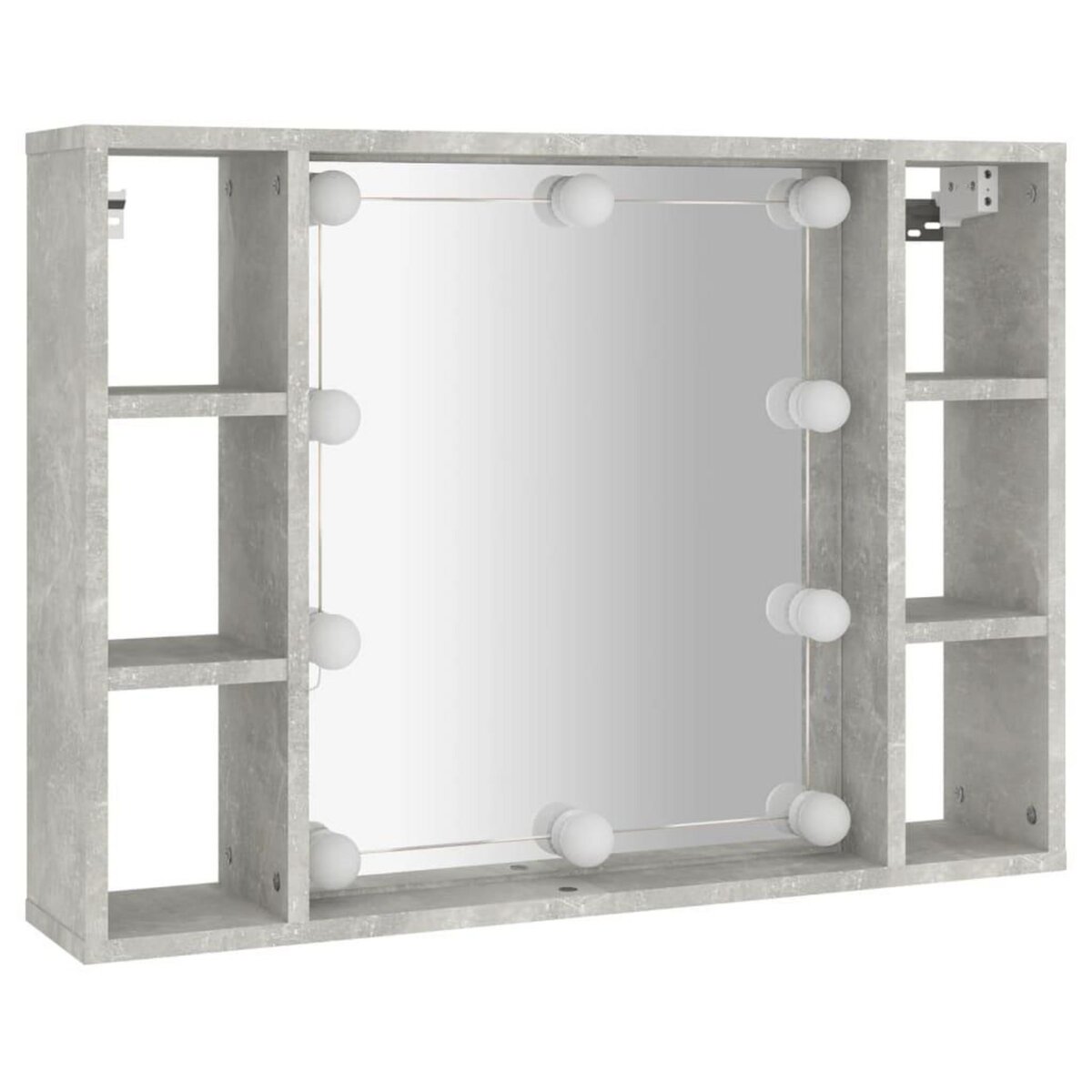 VIDAXL Armoire a miroir avec LED Gris beton 76x15x55 cm