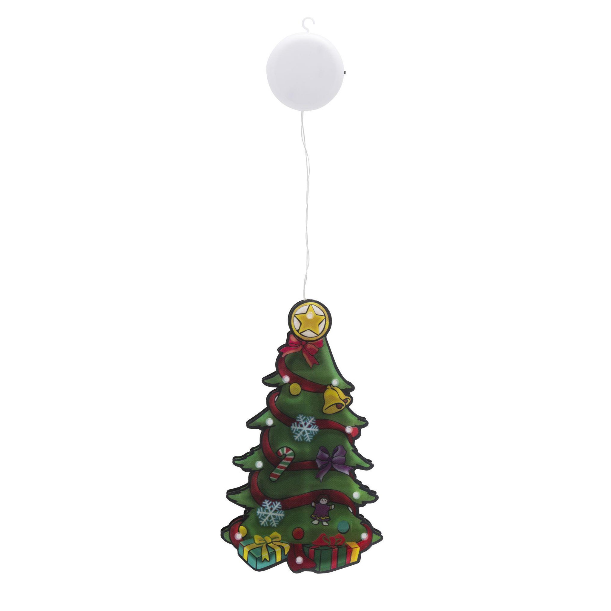 Voir la diapositive 2 : WERKAPRO Sapin lumineux à pile 9led  15 x 25 x 2,6 cm
