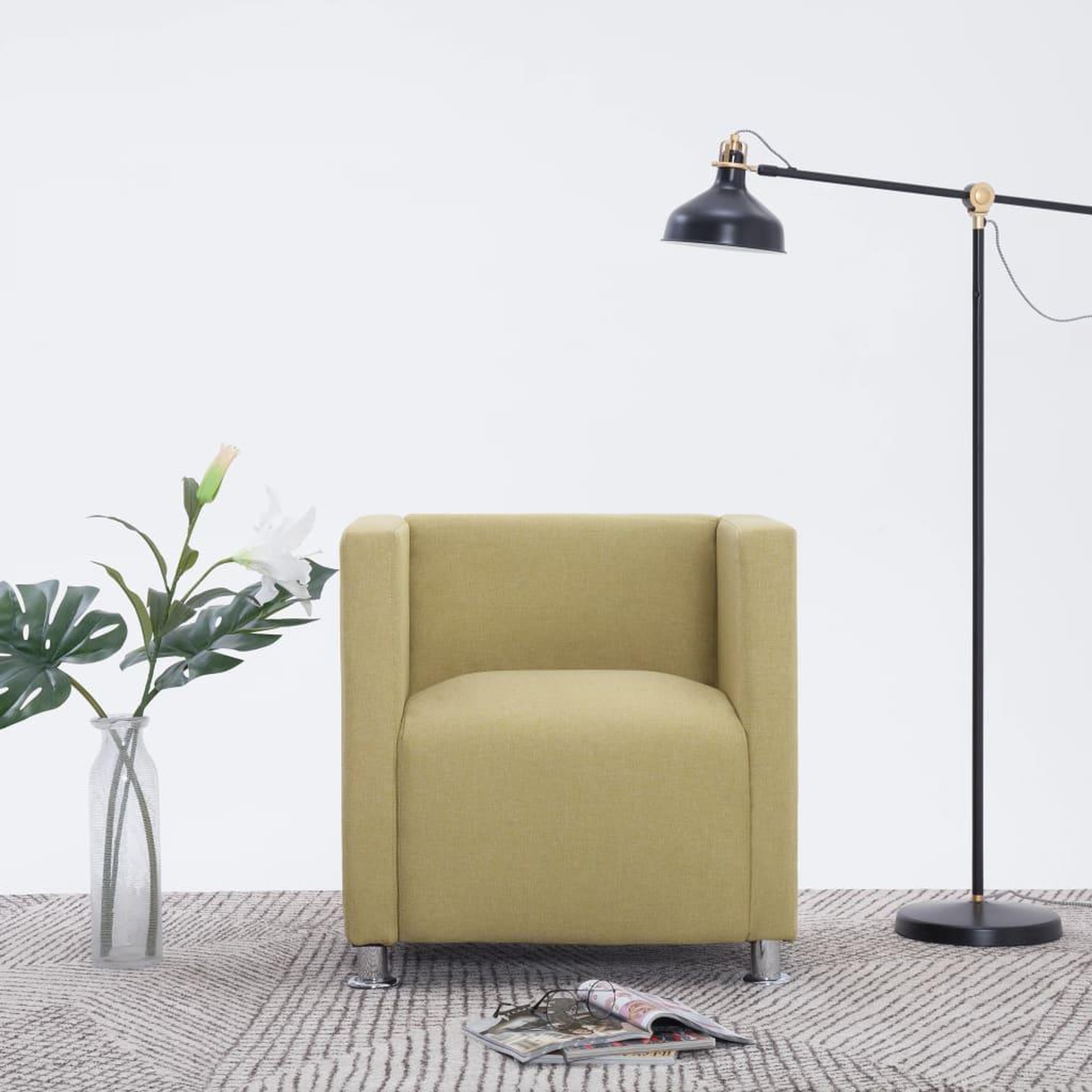 Voir la diapositive 1 : VIDAXL Fauteuil cube Vert Tissu