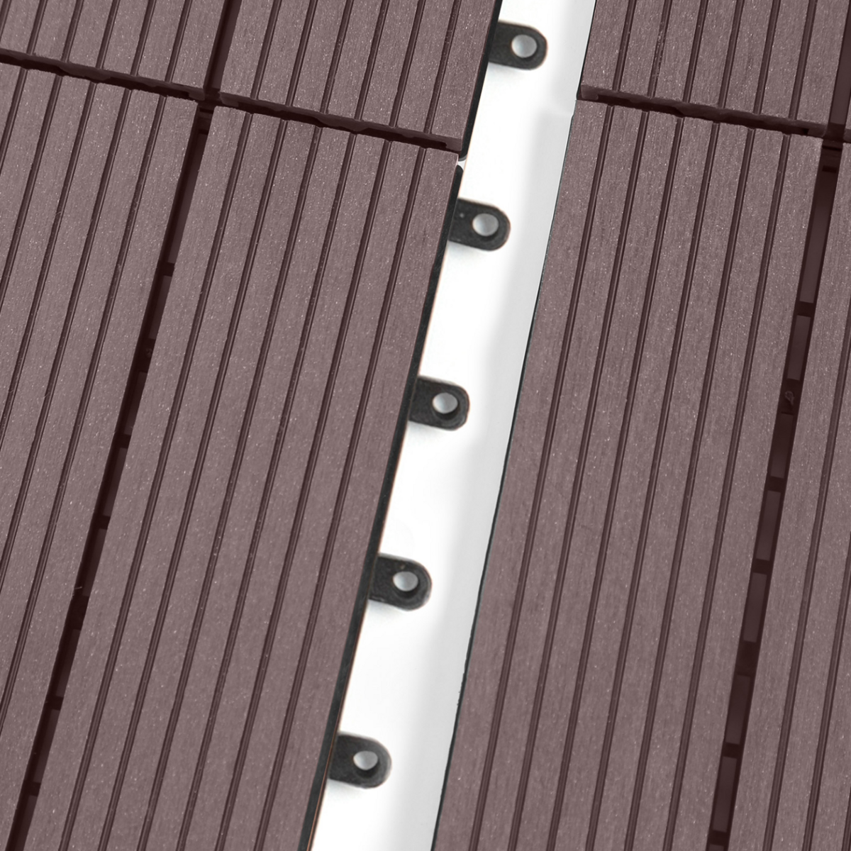 ID MARKET Lot de 5 dalles de terrasse WODHY clipsables bois composite taupe 30 x 30 cm