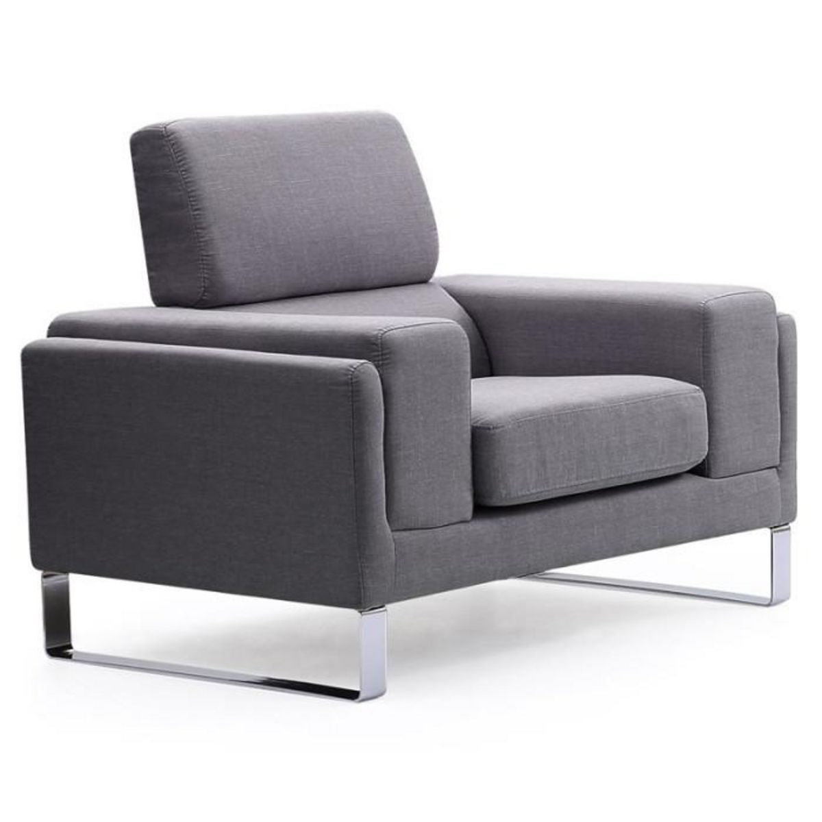 Paris Prix Fauteuil en Tissu  Ezekiel  104cm Gris Clair