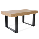 ID MARKET Table à manger rectangle PHOENIX 6 personnes bois et noir 160 cm
