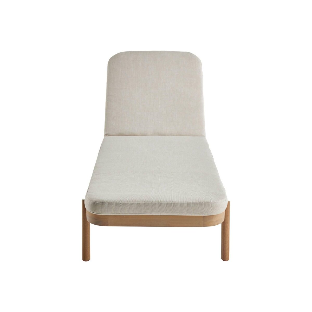 SWEEEK Lot de 2 bains de soleil PUNTA CANA en bois d'acacia. inclinable. déhoussable. coussin beige en polyester