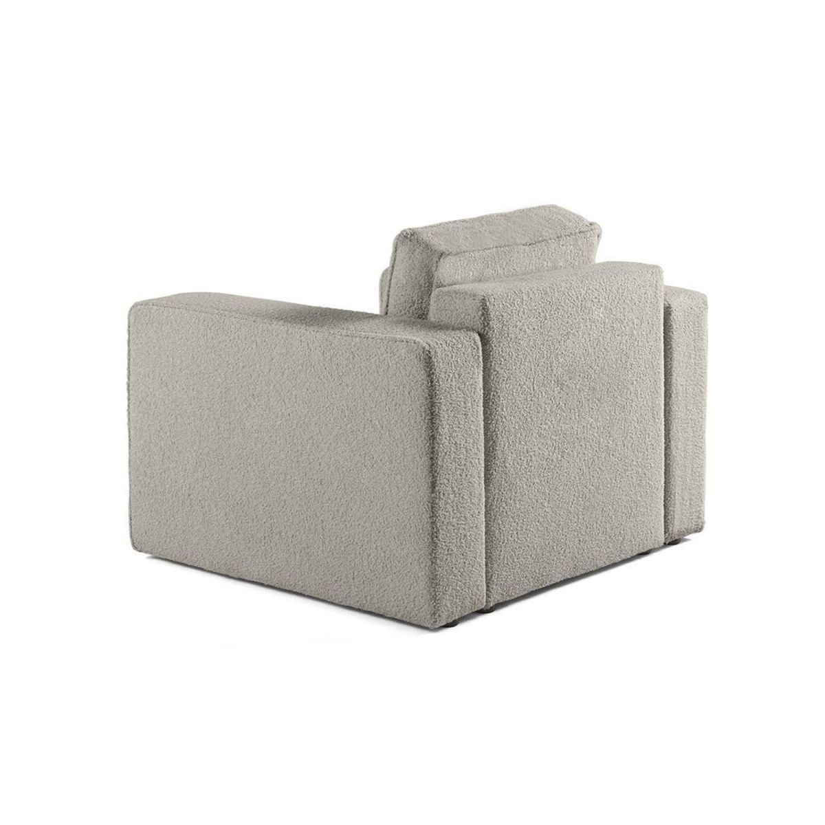 BEST MOBILIER Topaze - fauteuil - en tissu bouclette