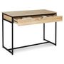 Voir la diapositive 3 : Bureau droit 1 tiroir style industriel pieds métal L110cm HOUSTON