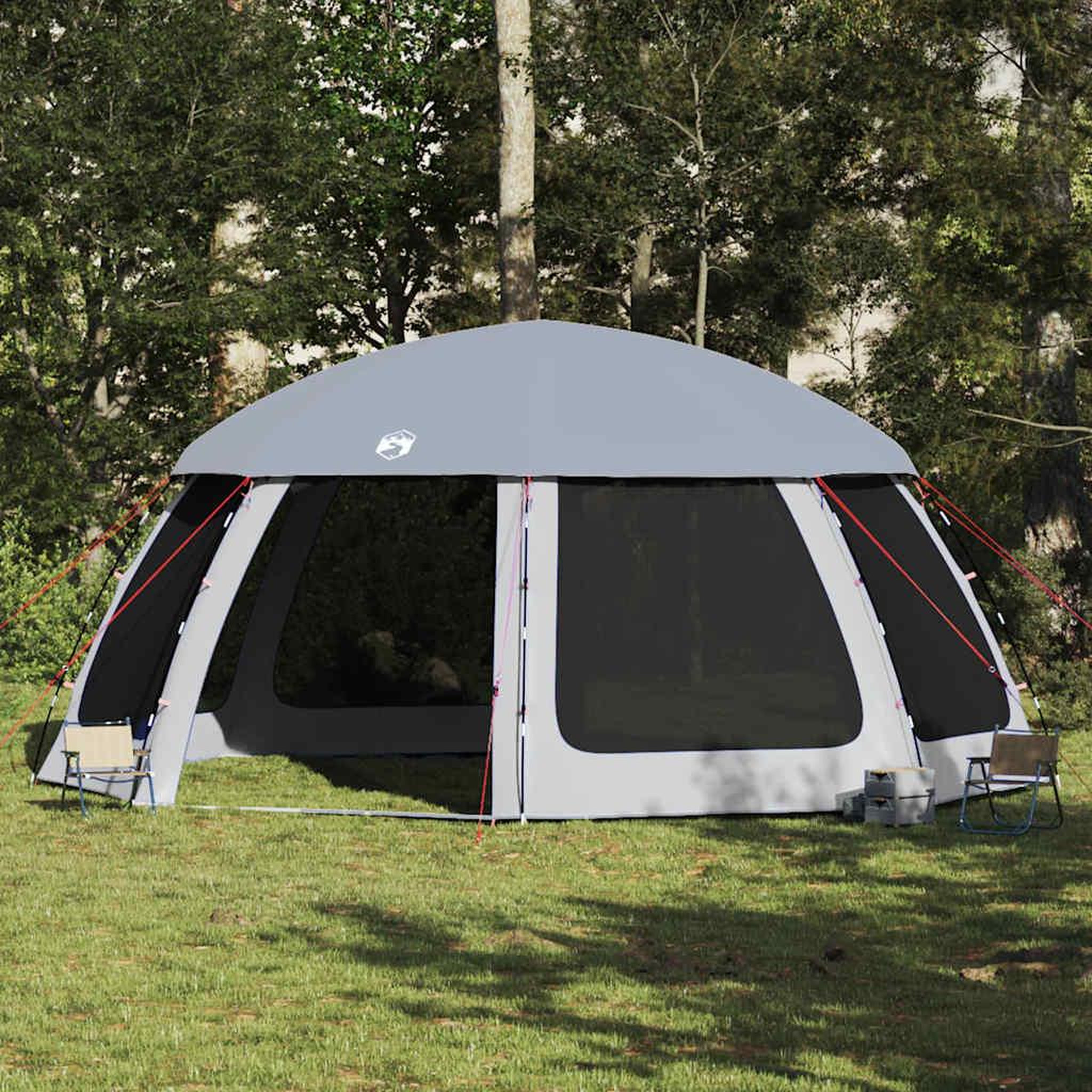 VIDAXL Tente piscine toit amovible parois maille gris 612x612 cm